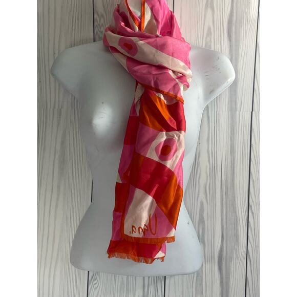Vintage Vera Neumann 100% Acetate Italy Autumn Color Abstract Scraf 14 x 66 - Picture 1 of 11